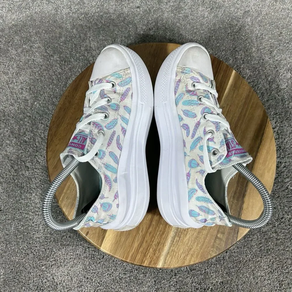 Converse CTAS Move A01518F Girls Size 3 Feathers Low Top Platform Shoes Used